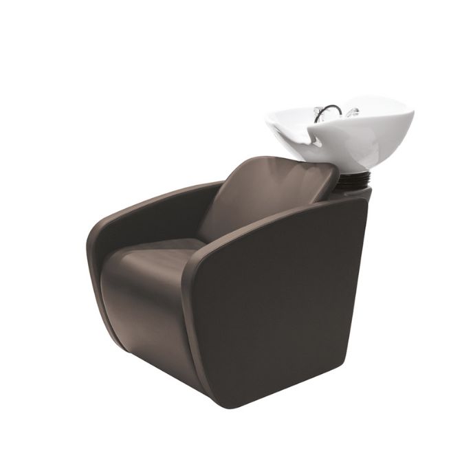 Brun schamponeringsstol Lapo B med vit vask