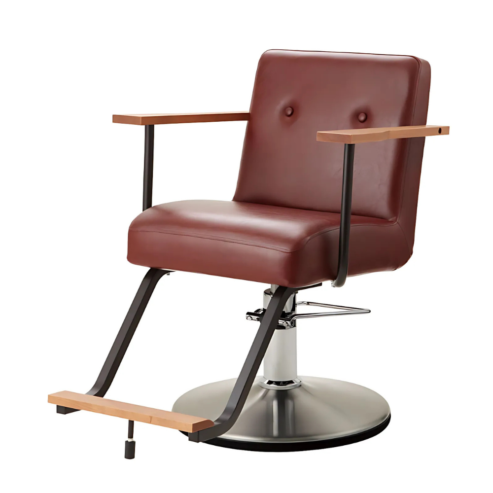 "Elegant A1202 frisörstol i retrodesign med stoppad sits och hög komfort"