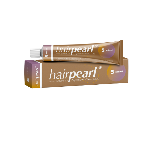 "HairPearl No 5 Natural Brown – Professionell ögonbryns- och fransfärg för en naturlig brun nyans."
