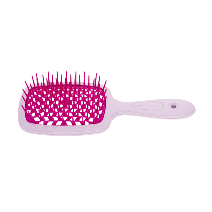 "Superbrush Lila/Rosa från Jäneke – skonsam hårborste med lufthål"