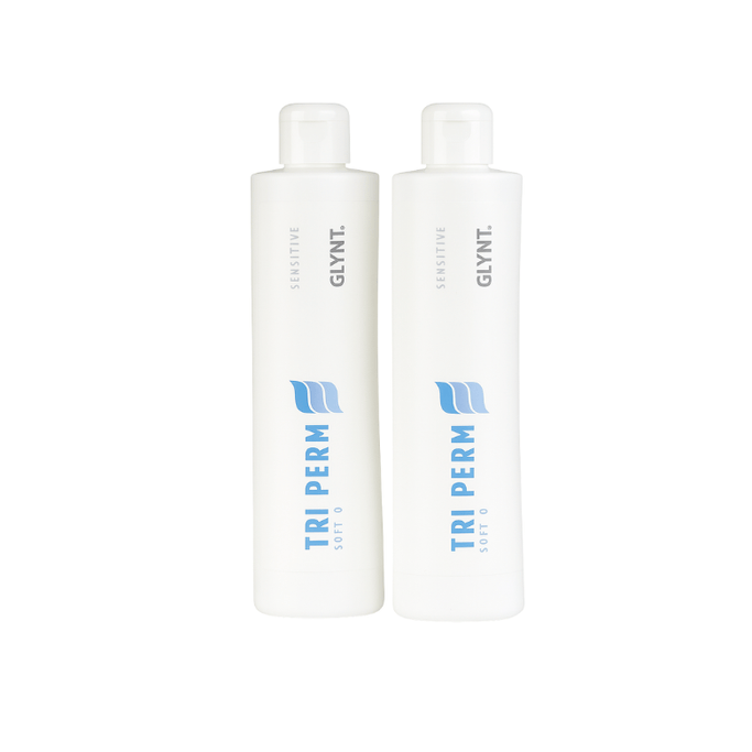 "TRI PERM Sensitive Soft 0 permanentvätska 2x500 ml – professionell formula för grovt hår"
