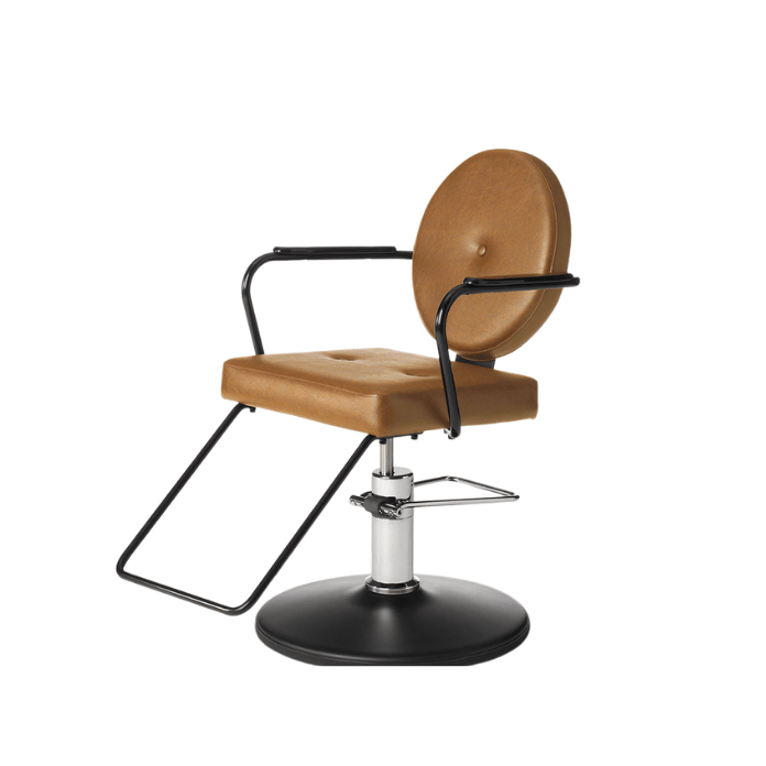 Brun frisörstol som representerar kategorin salongsinredning